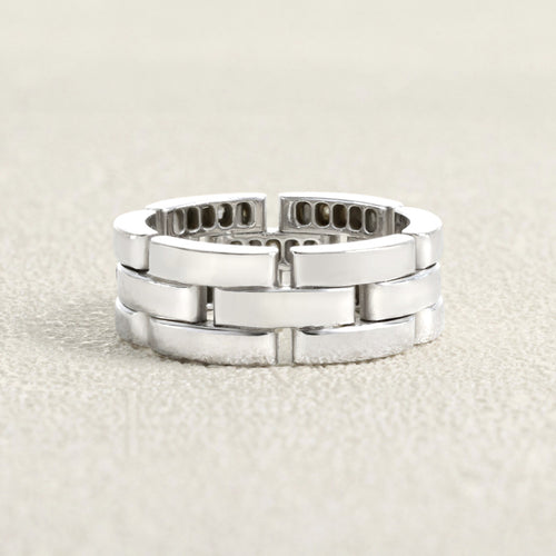 Bague 56 Cartier Maillon Panthère - Bague en or gris et diamants 58 Facettes OC-62100147