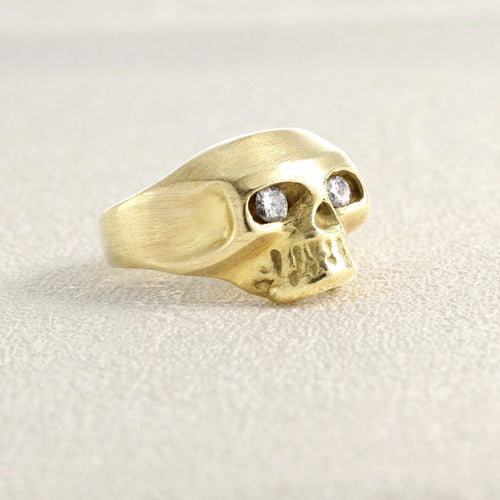 Bague 55 Vanité - Bague en or jaune et diamants bruns 58 Facettes OC-61E00522