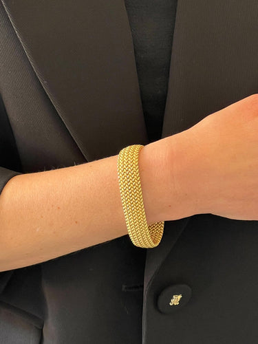 Bracelet Caplain Saint André - Bracelet maille polonaise en or jaune 18 carats 58 Facettes N31
