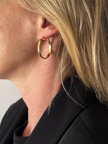 Boucles d'oreilles Créoles en or jaune 18 carats 58 Facettes N52