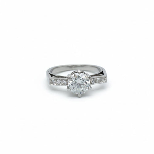 Bague 51 Bague - Diamants 1,21 ct en platine 58 Facettes 1.0001302/4
