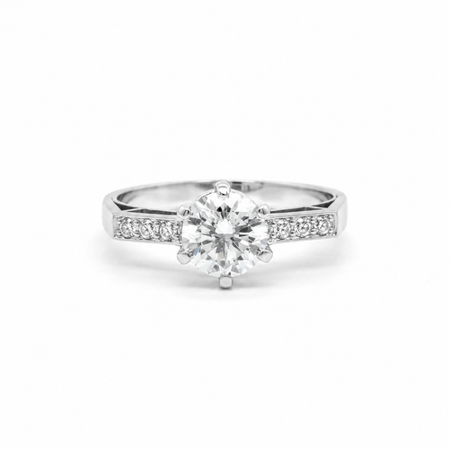 Bague 51 Bague - Diamants 1,21 ct en platine 58 Facettes 1.0001302/4