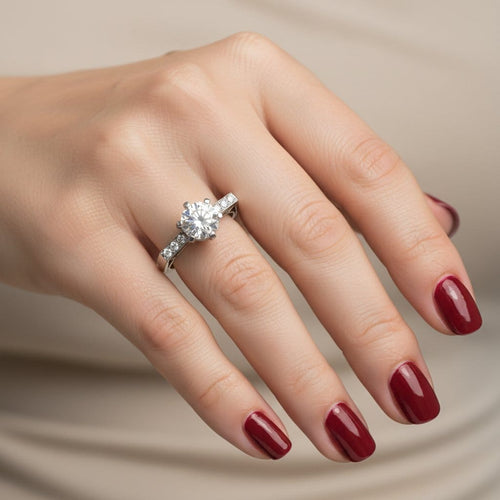 Bague 51 Bague - Diamants 1,21 ct en platine 58 Facettes 1.0001302/4
