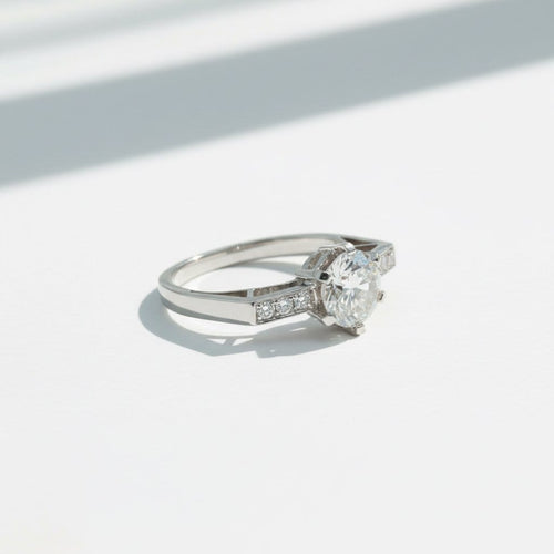 Bague 51 Bague - Diamants 1,21 ct en platine 58 Facettes 1.0001302/4