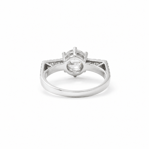 Bague 51 Bague - Diamants 1,21 ct en platine 58 Facettes 1.0001302/4