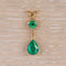 Hanger - Smaragden en diamanten in 18 kt geelgoud 