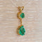 Hanger - Smaragden en diamanten in 18 kt geelgoud 