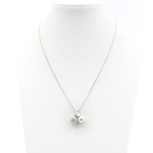 Collier Bulgari - Collier en or blanc perle Akoya et diamants 58 Facettes 23006