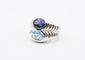 Bague 54 Bulgari Baccellato - Bague en or blanc iolite et topaze 58 Facettes 23020