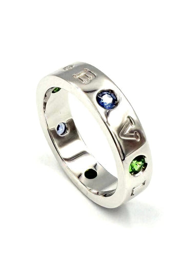 Bague 56 BVLGARI Roman Sorbet - Bague en or blanc tsavorites, saphirs et diamant 58 Facettes BVLGARI BG