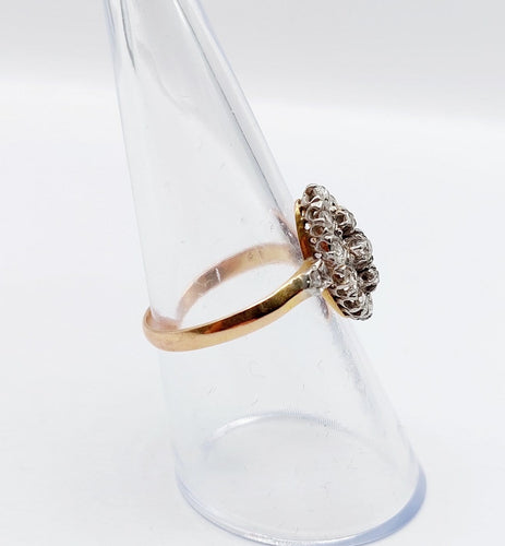 Bague 55.5 Bague marquise victorienne en or rose 18K et diamants 58 Facettes A07217