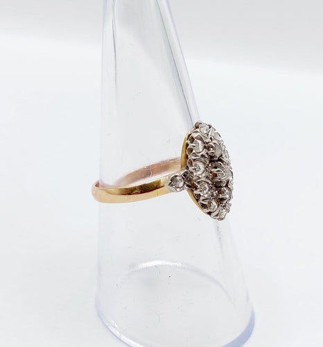 Bague 55.5 Bague marquise victorienne en or rose 18K et diamants 58 Facettes A07217