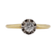 Bague 55.5 Bague solitaire antique en or 18k, diamant taille ancienne 0,20 carat 58 Facettes A07219