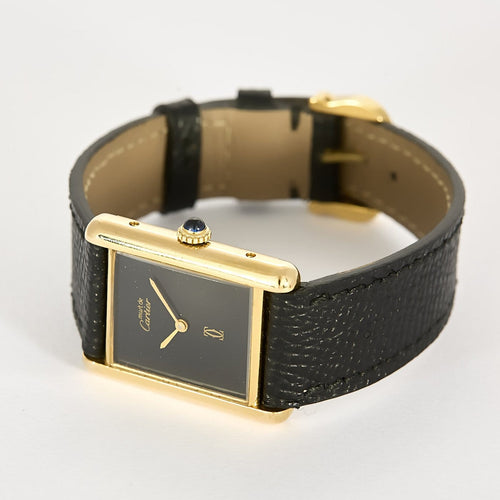 Montre Cartier - Montre Tank Must en argent plaqué or 58 Facettes A1193