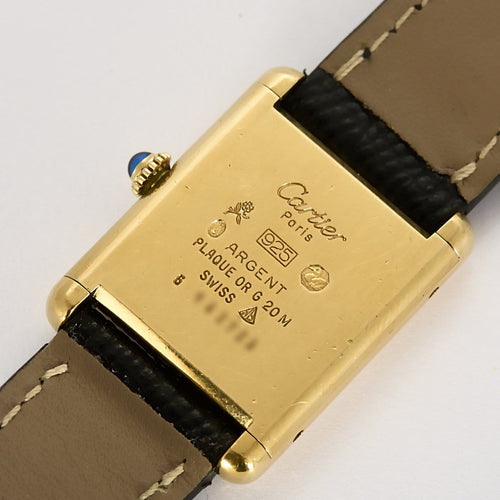Montre Cartier - Montre Tank Must en argent plaqué or 58 Facettes A1193
