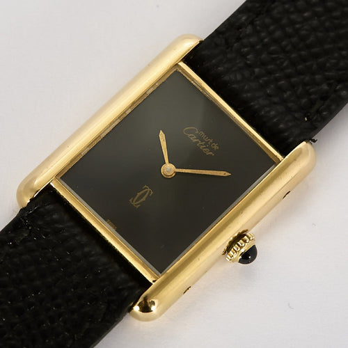 Montre Cartier - Montre Tank Must en argent plaqué or 58 Facettes A1193