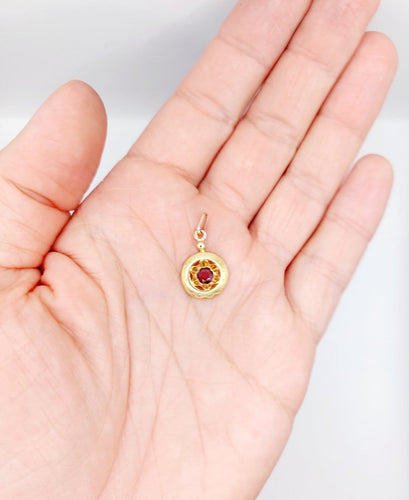 Pendentif Pendentif victorien - Pendentif or rose 18k grenat (circa 1890) 58 Facettes A07107