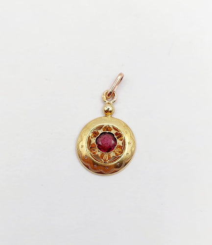 Pendentif Pendentif victorien - Pendentif or rose 18k grenat (circa 1890) 58 Facettes A07107