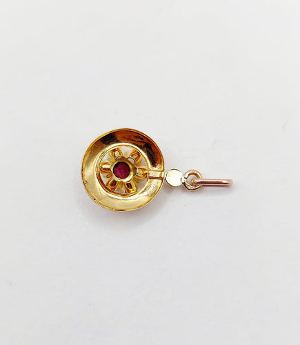 Pendentif Pendentif victorien - Pendentif or rose 18k grenat (circa 1890) 58 Facettes A07107