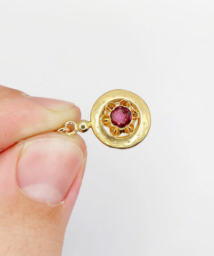 Pendentif Pendentif victorien - Pendentif or rose 18k grenat (circa 1890) 58 Facettes A07107
