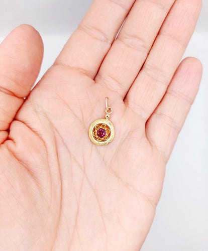 Pendentif Pendentif victorien - Pendentif en or rose 18k grenat 58 Facettes A07108
