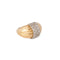 Bague 56 Bague godronnée en or jaune et platine, diamants 58 Facettes 1