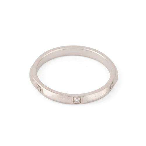Bague 61 Tiffany & Co - Alliance en platine diamants 58 Facettes 1