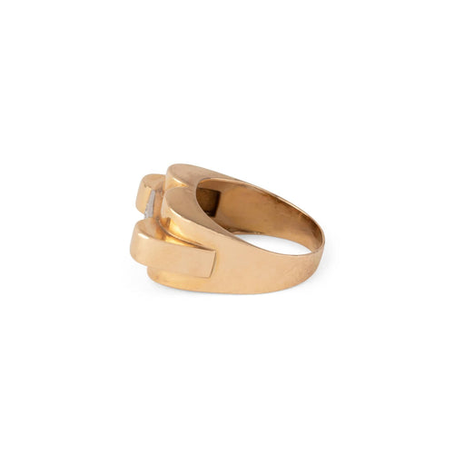 Bague 61 Bague Tank vintage en or jaune et 3 diamants 58 Facettes 1