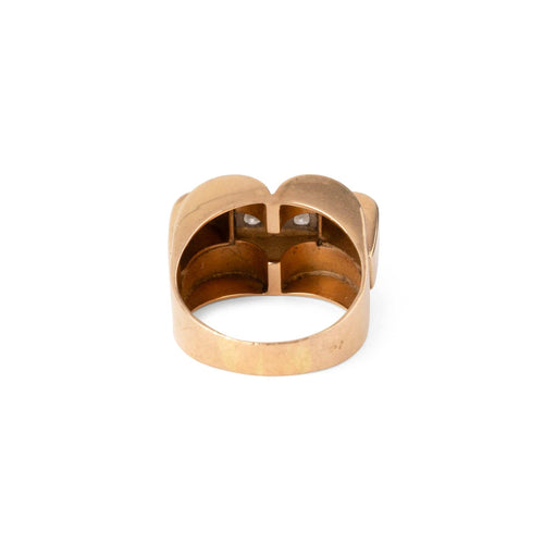 Bague 61 Bague Tank vintage en or jaune et 3 diamants 58 Facettes 1