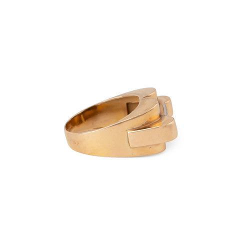 Bague 61 Bague Tank vintage en or jaune et 3 diamants 58 Facettes 1