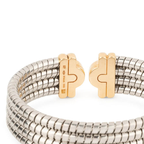 Bracelet Bvlgari - Bracelet Parentesi tubogaz en acier et or jaune 58 Facettes 1