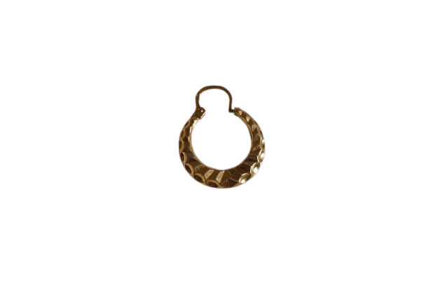 Boucles d'oreilles Créole facettée mono en or jaune 18K 58 Facettes Ref1455