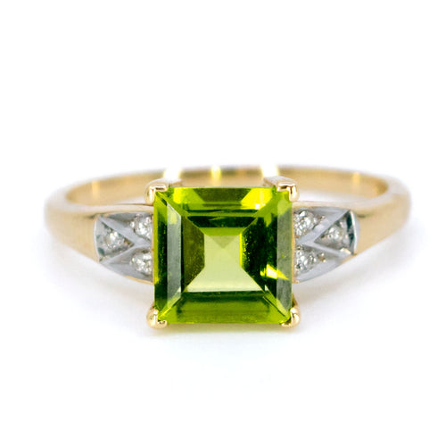 Anel 55 Anel em ouro amarelo e branco de 14k, peridoto e diamantes 58 Facettes 40DC97C6E2BA45BC8F15258DE22E7AC9