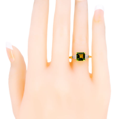 Anel 55 Anel em ouro amarelo e branco de 14k, peridoto e diamantes 58 Facettes 40DC97C6E2BA45BC8F15258DE22E7AC9