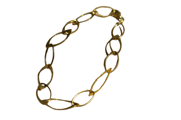 Bracelet Bracelet à maillons ovales ajourés en or jaune 18 carats 58 Facettes Ref2047
