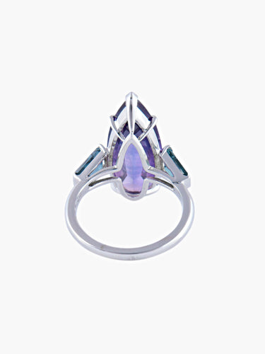 Bague 53 Bague améthyste et spinelles en or blanc 58 Facettes