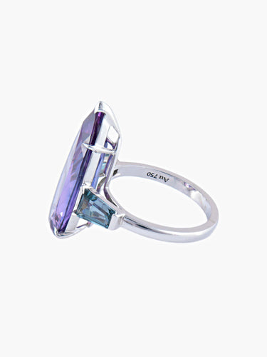 Bague 53 Bague améthyste et spinelles en or blanc 58 Facettes