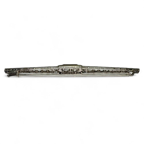 Broche B. Noury Mauboussin - Broche barrette Art déco en platine et diamants 58 Facettes