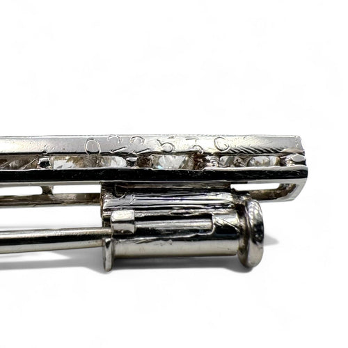 Broche B. Noury Mauboussin - Broche barrette Art déco en platine et diamants 58 Facettes