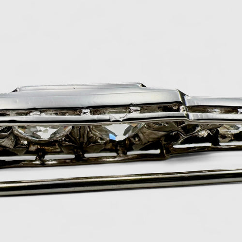 Broche B. Noury Mauboussin - Broche barrette Art déco en platine et diamants 58 Facettes