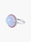 Bague 52 Bague en or blanc 18K calcédoine et saphirs roses 58 Facettes