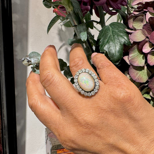 Ring 56 Viktoriansk stilring med opal och diamanter, i 14k guld och Silver 58 Facettes 5BD717A4E0434000A62C48C4D1F0D6B5