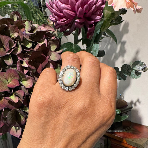 Ring 56 Viktoriansk stilring med opal och diamanter, i 14k guld och Silver 58 Facettes 5BD717A4E0434000A62C48C4D1F0D6B5