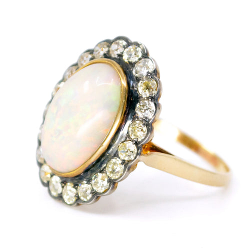 Ring 56 Viktoriansk stilring med opal och diamanter, i 14k guld och Silver 58 Facettes 5BD717A4E0434000A62C48C4D1F0D6B5