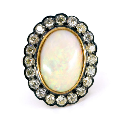 Ring 56 Viktoriansk stilring med opal och diamanter, i 14k guld och Silver 58 Facettes 5BD717A4E0434000A62C48C4D1F0D6B5