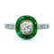 Ring 54 Halo-ring i Platin, smaragder og diamanter 58 Facettes 05BD5AD7D3304DC6B1AAC3B2841A7E82