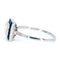 Ring 54 Firkantet ring i Platin med prinsesseslebet diamant og safirer 58 Facettes A52D1E6B2BA848FCB2519AA2A63CA801