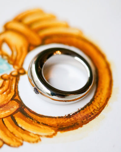 Bague 50.5 Bague jonc en or blanc et saphir rose en cœur 58 Facettes A11297
