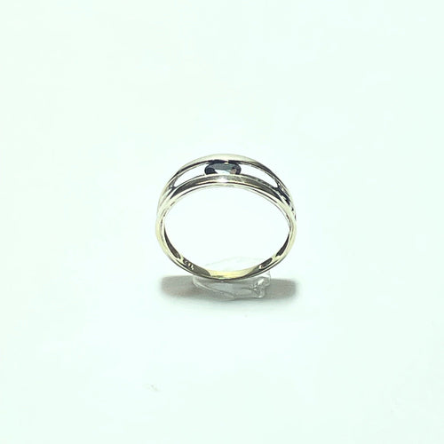 Ring van 18-karaats witgoud met blauwe steen 58 Facettes 260043