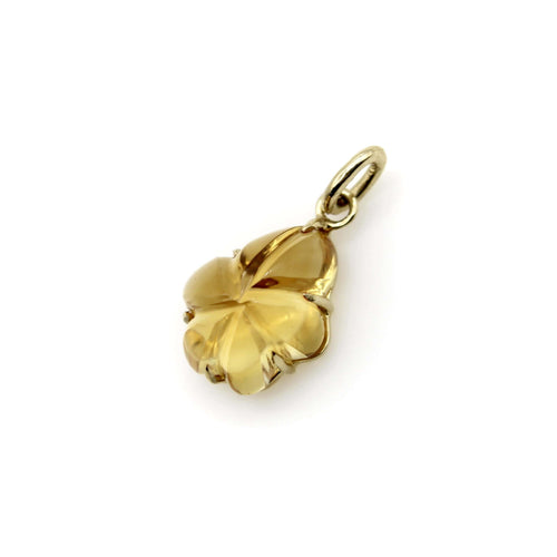 Signature Pendant - 14K gold flower pendant and citrine 58 Facettes A2006W